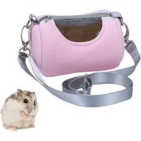 Hamster Travel Carrier Portable Outgoing Breathable with Adjustable Shoulder Strap Pet Carrying Bag for Sugar Glider Hamster Rat Chipmunk