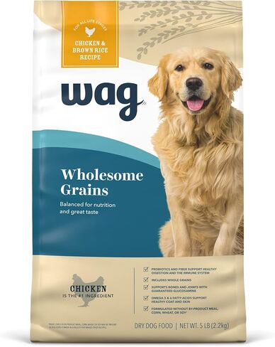 Amazon Brand – Wag Dry Dog Food, Salmon and Brown Rice, 30 lb Bag (Pack of 1) in Saudi Arabia