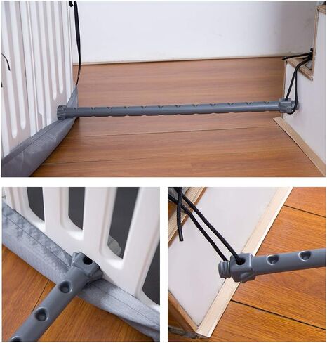 VATO White Transformable Playpen Panels, Three Functions, Pet Fence, Cage, Gate. Waterproof Cover and Mat, Build-in Basins, Waterproof, Dirt-Resistant, 9 Pieces Panels and one Door with Lock,VF-001. in Kuwait