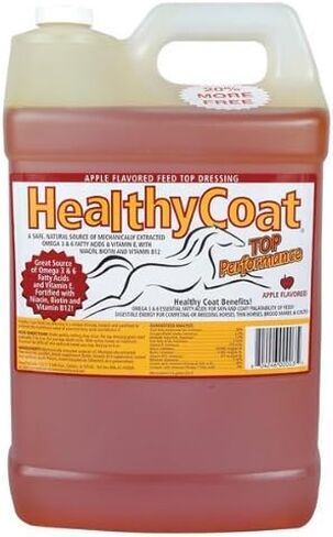 HealthyCoat Feed Supplement for Horses: 2.5 Gallon. Skin, Coat, Body Condition, Performance, Allergies, Immune System, Hoof, Joint, Omega 3 & 6 Fatty Acids in Saudi Arabia