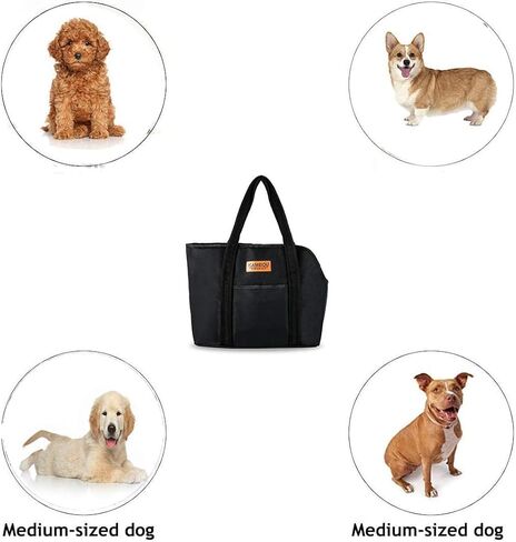 KAMEIOU كلب محفظة الناقل حمل حقيبة للكلاب المتوسطة السفر ناقلات محفظة لينة من جانب مع جيب حبل السلامة الوقوف دواسة المحمولة الكلب حبال حمل الناقل المحافظ لحاملات الكلب الصغيرة المتوسطة in Kuwait