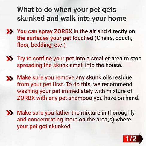 ZORBX بخاخ مزيل رائحة الظربان غير المعطر - إزالة رائحة الظربان سريعة المفعول | مزيل رائحة الظربان بقوة إضافية للكلاب والمنزل والمنزل والسيارة والملابس والأثاث (24 أونصة سائلة) in Kuwait