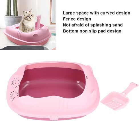 Cat Litter Box,Semi Enclosed Litter Box Cat Toilet Splash Proof Semi Enclosed Cat Litter Box for Cats Dogs Small Pets in Saudi Arabia
