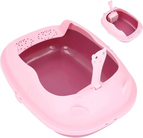 Cat Litter Box,Semi Enclosed Litter Box Cat Toilet Splash Proof Semi Enclosed Cat Litter Box for Cats Dogs Small Pets in Saudi Arabia