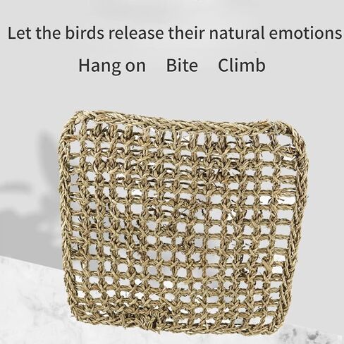 Bird Foraging Wall Toy Parrot Chewing Hanging Hook Toys Woven Climbing Hammock Mat Bird Climbing Net Climbing Cotton Rope Net Hanging Bird Climbing Rope (Small) in Saudi Arabia
