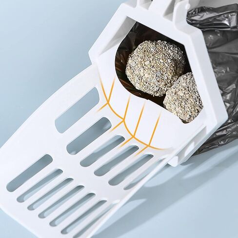 مجرفة فضلات القطط 2 في 1 مع حامل واكياس | مجرفة فضلات القطط مع مجرفة عميقة قابلة للازالة | مغرفة صغيرة محمولة مدمجة لفضلات القطط مع اكياس اعادة التعبئة| متينة وسهلة التنظيف (تتضمن 150 كيس) in Kuwait