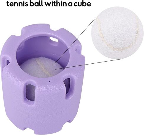 مجموعة ألعاب كرة الكلب وحبل شد الحبل من KuddelMuddel، كرة تنس دعابة للمضغ لا تصدر أصواتًا داخل قفص مطاطي ولعبة حبل قطني مثلث للحيوانات الأليفة الصغيرة والمتوسطة والكبيرة (عبوة من قطعتين) in Kuwait