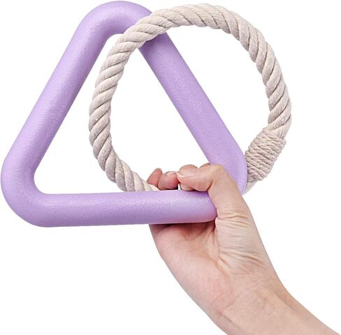 مجموعة ألعاب كرة الكلب وحبل شد الحبل من KuddelMuddel، كرة تنس دعابة للمضغ لا تصدر أصواتًا داخل قفص مطاطي ولعبة حبل قطني مثلث للحيوانات الأليفة الصغيرة والمتوسطة والكبيرة (عبوة من قطعتين) in Kuwait