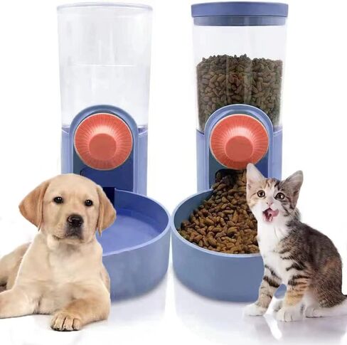 Aarpurt 35oz Hanging Automatic Food Water Dispenser, Gravity Auto Feeder Waterer Set, Water Food Bowl for Cage Pet for Dog Cat Rabbit Chinchilla Ferret in Saudi Arabia