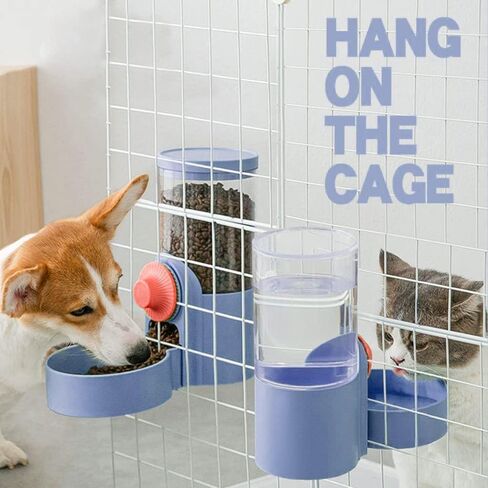 Aarpurt 35oz Hanging Automatic Food Water Dispenser, Gravity Auto Feeder Waterer Set, Water Food Bowl for Cage Pet for Dog Cat Rabbit Chinchilla Ferret in Saudi Arabia
