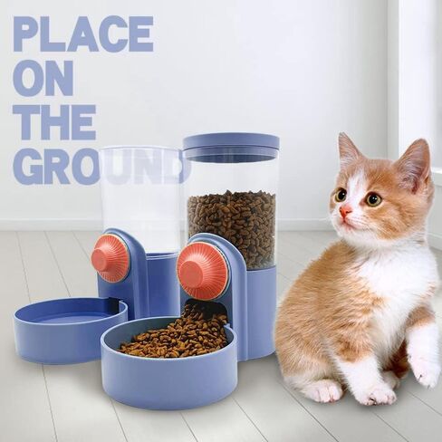 Aarpurt 35oz Hanging Automatic Food Water Dispenser, Gravity Auto Feeder Waterer Set, Water Food Bowl for Cage Pet for Dog Cat Rabbit Chinchilla Ferret in Saudi Arabia