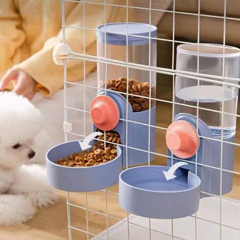 Aarpurt 35oz Hanging Automatic Food Water Dispenser, Gravity Auto Feeder Waterer Set, Water Food Bowl for Cage Pet for Dog Cat Rabbit Chinchilla Ferret in Saudi Arabia