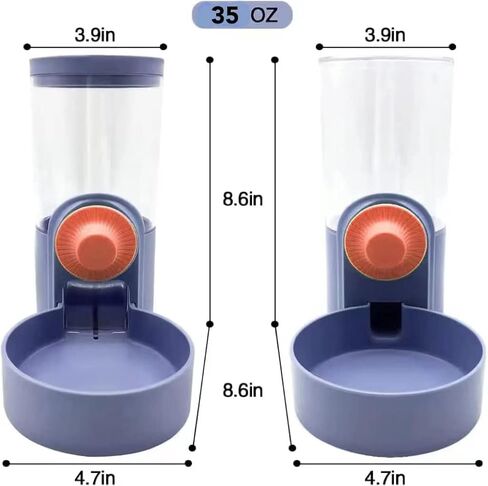 Aarpurt 35oz Hanging Automatic Food Water Dispenser, Gravity Auto Feeder Waterer Set, Water Food Bowl for Cage Pet for Dog Cat Rabbit Chinchilla Ferret in Saudi Arabia