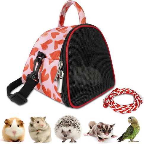 شنطة محمولة لحمل الهامستر والخنزير الغيني، شنطة سفر بنمط قلب للحيوانات الصغيرة في الهواء الطلق مع حزام للقنافذ والهامستر والشنشيلة والسناجب الشراعية، هدية لمحبي الحيوانات in Kuwait