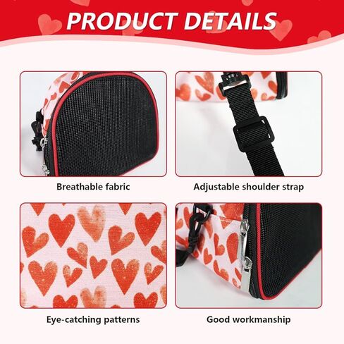 شنطة محمولة لحمل الهامستر والخنزير الغيني، شنطة سفر بنمط قلب للحيوانات الصغيرة في الهواء الطلق مع حزام للقنافذ والهامستر والشنشيلة والسناجب الشراعية، هدية لمحبي الحيوانات in Kuwait