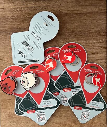 Alerta Pets Basic pet tag-Silent Smart QR Code ID tag - Dog - Cat - Easy Identify and find Your Store Vet Record, scan Receive Instant Location via SMS, Email, Whatsapp, Orange/White, One Size in Saudi Arabia