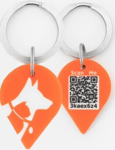 Alerta Pets Basic pet tag-Silent Smart QR Code ID tag - Dog - Cat - Easy Identify and find Your Store Vet Record, scan Receive Instant Location via SMS, Email, Whatsapp, Orange/White, One Size in Saudi Arabia