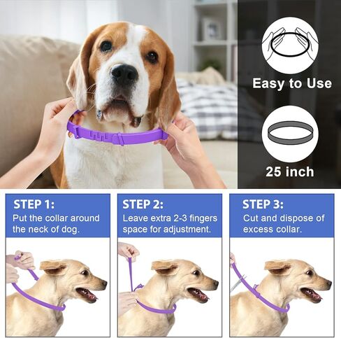 طوق البراغيث الأرجواني للكلاب، عبوتان من طوق البراغيث والقراد مع الزيوت العطرية النباتية، التحكم الطبيعي في القراد والبراغيث للكلاب لمدة 8 أشهر in Kuwait