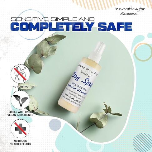 Innovation for Success Dog Spritz Dog Itch Relief Spray, Simple and Vegan Itchy Skin Relief for Dog, Squalene Oil Layer, Dog Anti Itch Spray with Antioxidants, New Improved Aroma in Saudi Arabia