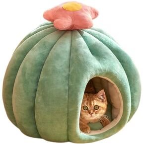 Pet Bed, for Cats and Dogs, Cats, Pet Bed, Tent Shape, Fluffy, Pet Sofa, for Cats, Dogs, Mat, Soft, Fluffy, Cute Cactus Shape, Size L in Saudi Arabia