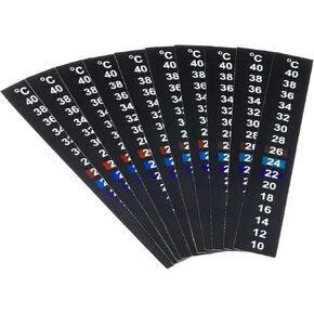 PATIKIL Aquarium Thermometer Sticker, 10Pcs Fish Tank Thermometer Stick On Betta Fish Tank Digital Water Temperature Strips Adhesive for Terrarium Tank Brewing Wine, 10-40℃