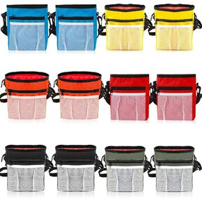 Hillban 12 Pcs Dog Treat Training Pouch, Dog Treat Bag with Waist Shoulder Strap Bulk Convenient Dog Treat Pouch Drawstring Closure Holder for Treats, Kibbles, 3 Ways to Wear, 6 Colors in Kuwait
