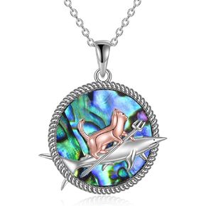 YFN Animal Necklace Sterling Silver Cat Shark Bee Bear Bunny Butterfly Dog Paw Owl Frog Fox Hummingbird Highland Cow Mushroom Unicorn Pendant Jewelry Gifts for Women Girls Mom Daughter Animals Lover