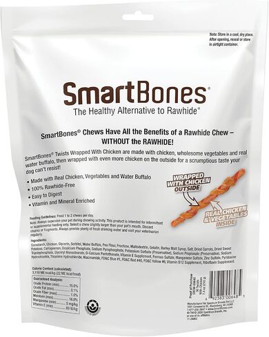 SmartBones Twists Wrapped with Chicken Made with Real Water Buffalo, 30 Count, Rawhide-Free Chews for Dogs in Saudi Arabia