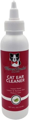 Warren London Cat Ear Cleaner | Ear Cleaning Solution for Cats and Kittens with Aloe Vera | Kitten Ear Cleaner & Ear Wash for Cats | Made in USA in Saudi Arabia