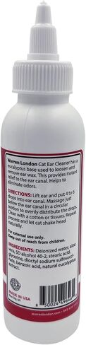 Warren London Cat Ear Cleaner | Ear Cleaning Solution for Cats and Kittens with Aloe Vera | Kitten Ear Cleaner & Ear Wash for Cats | Made in USA in Saudi Arabia