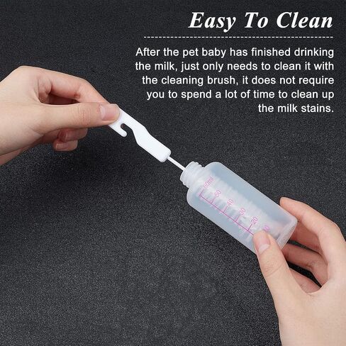 AHANDMAKER 2 Sets 2 Colors Plastic and Rubber Feeding Pet Supplies Kits, Kitten Puppy Nursing Bottle Kits, Replacement Mini Nipples Kits for Pets, Kittens, Puppies, Rabbits, Small Animals in Saudi Arabia