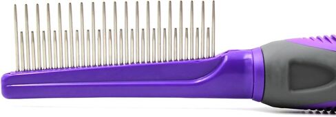 مشط فرو الحيوانات الأليفة ذو الأسنان الطويلة والقصيرة من هيرتزكو - مزيل تشابك شعر الكلاب والقطط، فرشاة، وأداة إزالة الشعر - لوازم العناية بإزالة الشعر غير اللامع (أسنان طويلة) in Kuwait