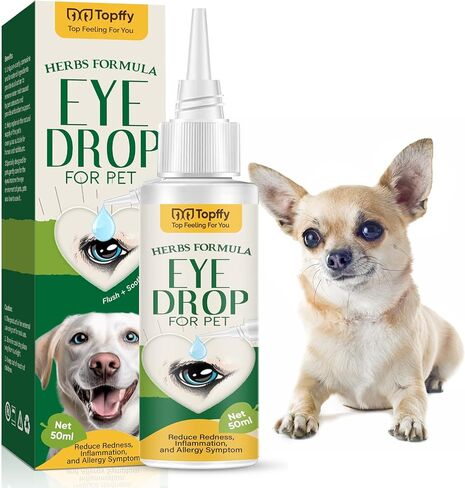 AMOCHY Dog Eye Drops, Eye Drops for Dogs & Cats, Gentle Dog Eye Infection Treatment Prevent Pink Eye and Dry Eyes, Dog Eye Wash Relief Allergies Symptoms and Help Tear Stain Remover in Kuwait