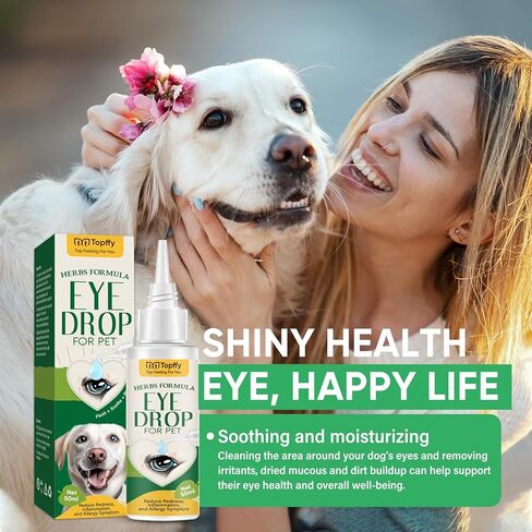 AMOCHY Dog Eye Drops, Eye Drops for Dogs & Cats, Gentle Dog Eye Infection Treatment Prevent Pink Eye and Dry Eyes, Dog Eye Wash Relief Allergies Symptoms and Help Tear Stain Remover in Kuwait