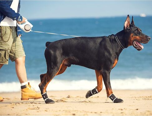 Dog Boots Paw Protector,Sports Non-Slip Pet Dog Anti-Slip Sole, Breathable Dog Booties Paw Protector for Hot Pavement Winter Snow Hiking Booties (S) in Kuwait