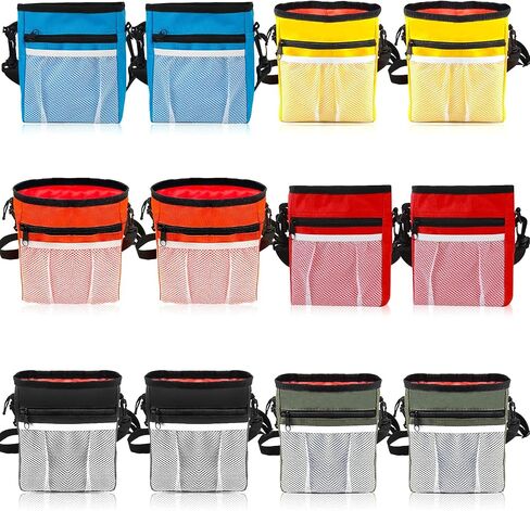 Hillban 12 Pcs Dog Treat Training Pouch, Dog Treat Bag with Waist Shoulder Strap Bulk Convenient Dog Treat Pouch Drawstring Closure Holder for Treats, Kibbles, 3 Ways to Wear, 6 Colors in Saudi Arabia