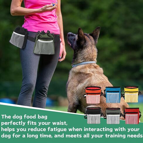 Hillban 12 Pcs Dog Treat Training Pouch, Dog Treat Bag with Waist Shoulder Strap Bulk Convenient Dog Treat Pouch Drawstring Closure Holder for Treats, Kibbles, 3 Ways to Wear, 6 Colors in Saudi Arabia
