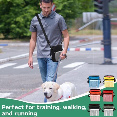 Hillban 12 Pcs Dog Treat Training Pouch, Dog Treat Bag with Waist Shoulder Strap Bulk Convenient Dog Treat Pouch Drawstring Closure Holder for Treats, Kibbles, 3 Ways to Wear, 6 Colors in Saudi Arabia
