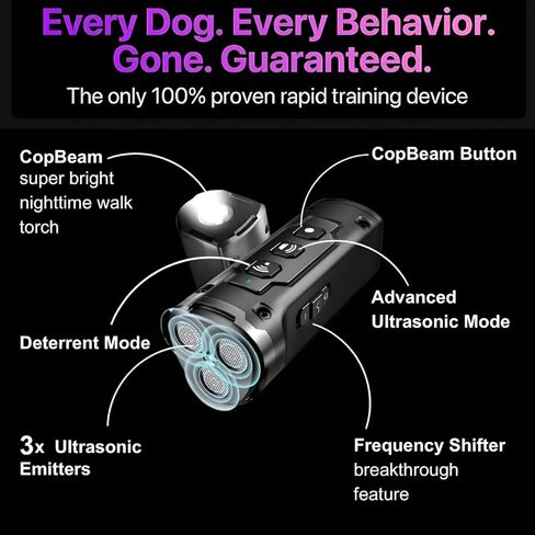 2023 إصدار Dog Bark Deterrent 3X بواعث صوتية -49 قدم | أداة تدريب الكلاب Barks No More من Bark Buddy، جهاز مضاد للنباح للكلاب | أفضل مساعد للسلوك - كاتم صوت للنباح داخليًا وخارجيًا، قابل لإعادة الشحن in Kuwait