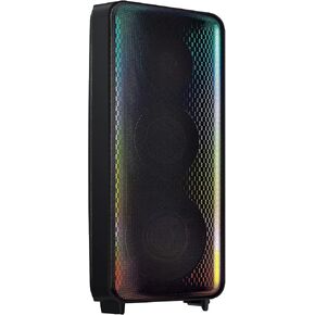 SAMSUNG MX-ST90B Sound Tower صوت عالي الطاقة، مكبر صوت قائم على الأرض بقدرة 1700 وات، صوت ثنائي الاتجاه، مقاوم للماء IPX5، أضواء الحفلات +، كاريوكي، عجلات متضمنة، اتصال بلوتوث متعدد، 2022 in Kuwait