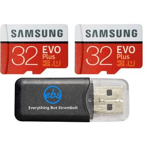 Samsung Evo Plus 32GB MicroSD Memory Card (2 Pack) Works with GoPro Hero 9 Black (Hero9) 4K UHD, UHS-I, U1, Speed Class 10, SDHC (MB-MC32) Bundle with (1) Everything But Stromboli Micro Card Reader in Kuwait