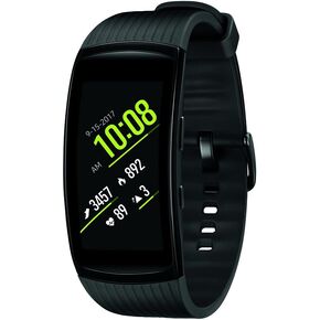 سامسونج سوار اللياقة الذكية جير فيت 2 برو (كبير)، اسود سائل، SM-R365NZKAXAR ؟ نسخة الولايات المتحدة مع ضمان in Kuwait