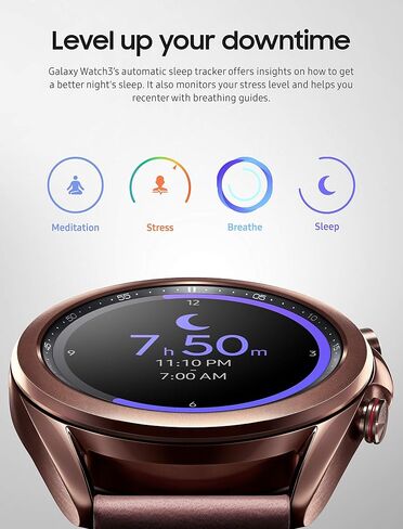 Samsung Galaxy Watch 3 (41mm, GPS, Bluetooth, Unlocked LTE) Smart Watch with Advanced Health Monitoring, Fitness Tracking , and Long lasting Battery - Mystic Bronze (US Version) (Renewed) in Saudi Arabia