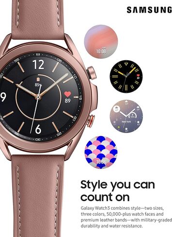 Samsung Galaxy Watch 3 (41mm, GPS, Bluetooth, Unlocked LTE) Smart Watch with Advanced Health Monitoring, Fitness Tracking , and Long lasting Battery - Mystic Bronze (US Version) (Renewed) in Saudi Arabia
