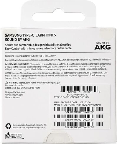 Samsung AKG Stereo Earbud USB-C Headset with In-Line Mic - White (Renewed) in Kuwait