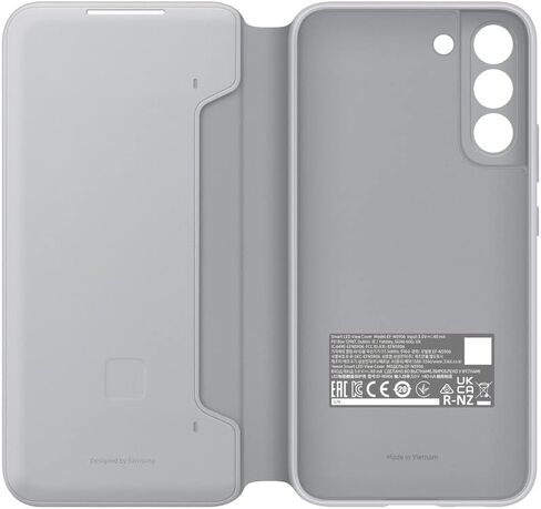 Samsung Galaxy S22+ LED View Cover, Protective Phone Case, Tap Control, Card Pocket, Customizable, Shockproof, US Version, Light Gray, (EF-NS906PJEGUS) in Saudi Arabia