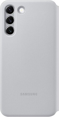 Samsung Galaxy S22+ LED View Cover, Protective Phone Case, Tap Control, Card Pocket, Customizable, Shockproof, US Version, Light Gray, (EF-NS906PJEGUS) in Saudi Arabia