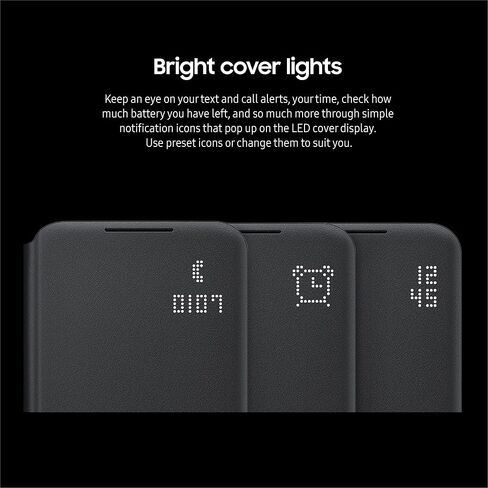 Samsung Galaxy S22+ LED View Cover, Protective Phone Case, Tap Control, Card Pocket, Customizable, Shockproof, US Version, Light Gray, (EF-NS906PJEGUS) in Saudi Arabia