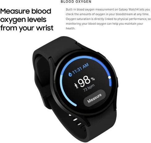 Samsung Galaxy Watch 4 40mm Smartwatch with ECG Monitor Tracker for Health Fitness Running Sleep Cycles GPS Fall Detection LTE US Version, Black (Renewed) in Saudi Arabia
