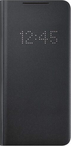 جراب Samsung Galaxy S21، جراب محفظة LED - أسود (الإصدار الأمريكي) in Kuwait